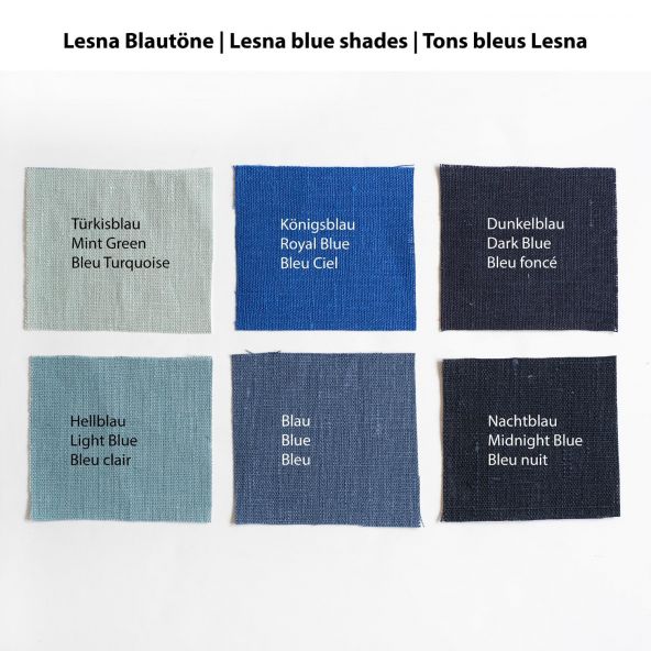 Türkisblaue Leinen Gardine Lesna