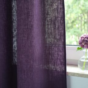 Rideau en lin violet foncé sur mesure Lesna
