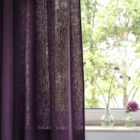 Rideau en lin violet foncé sur mesure Lesna
