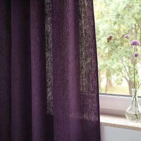 Tissu en lin violet foncé Lesna