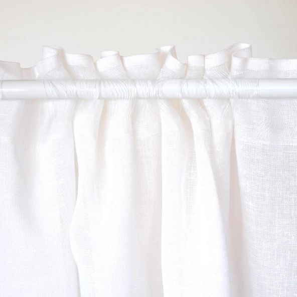 Linen Curtain Lesna White