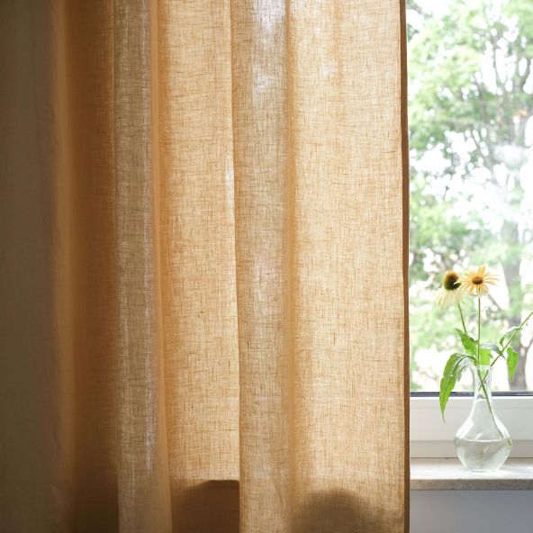 Leinen Vorhang Gelb-Beige Pina