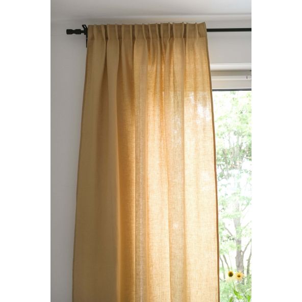 Leinen Vorhang Gelb-Beige Pina