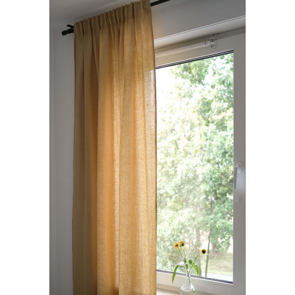 Leinen Vorhang Gelb-Beige Pina
