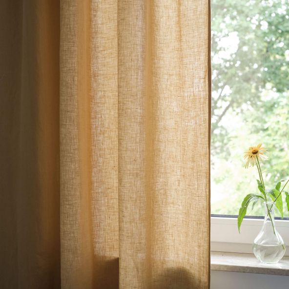 Leinen Vorhang Gelb-Beige Pina