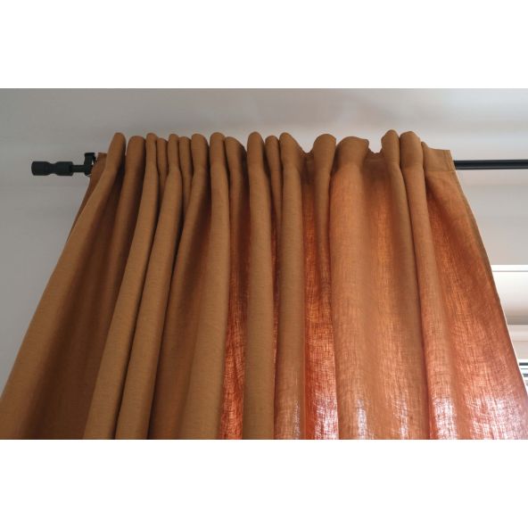 Leinenvorhang Terrakotta Satin