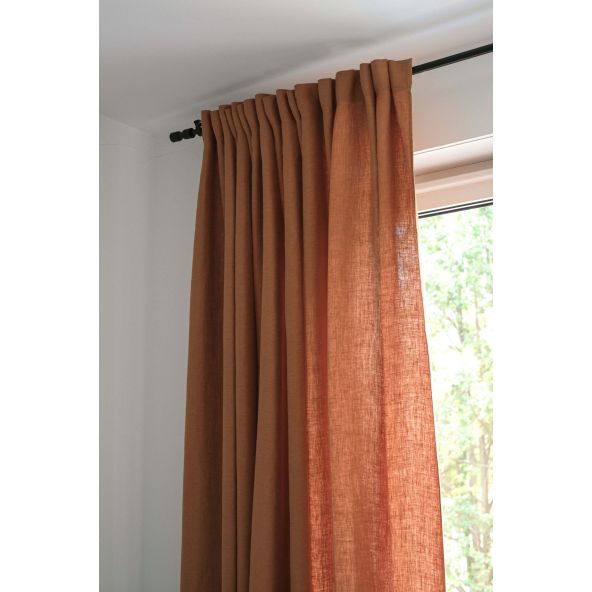Leinenvorhang Terrakotta Satin
