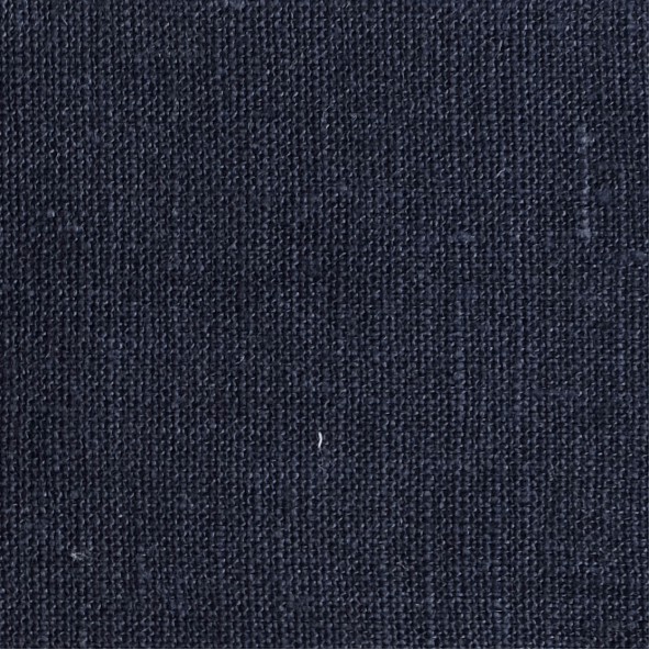 Dark Blue Linen Fabric Lesna 