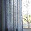 Satin Blue Linen Fabric Welna 