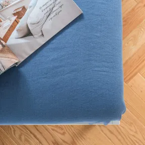 Denim Blue Linen Flat & Fitted Sheet Pina