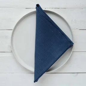 Set de 6 Serviettes de Table en Lin Bleu Foncé Lesna