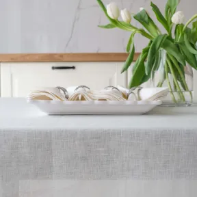 Nappe Lin Blanc Crème Lesna