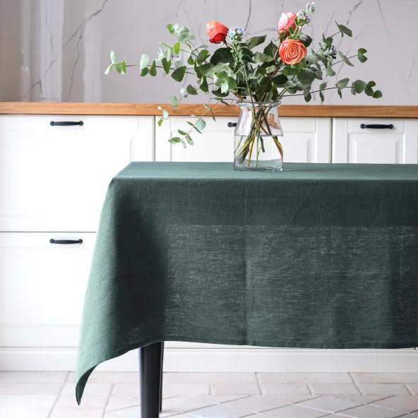 Tissu lin Lesna Vert Sauge