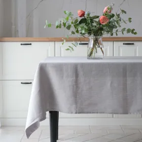 Nappe Lin Gris Clair Lesna sur Mesure
