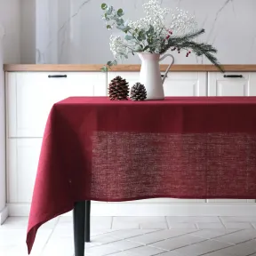 Nappe en Lin Rouge pour Noel Lesna