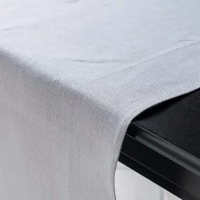 Chemin de table en lin Lesna Gris Argent