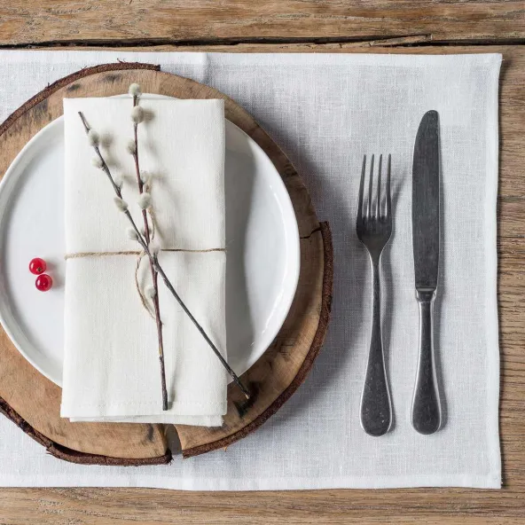 Set de table en lin Lesna Blanc