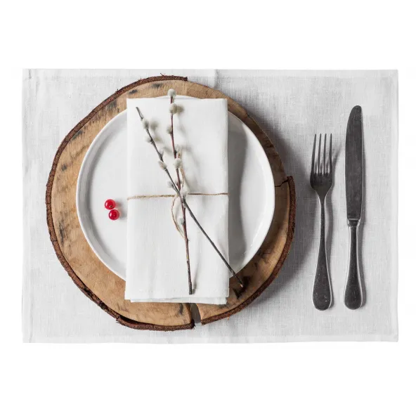 Set de table en lin Lesna Blanc