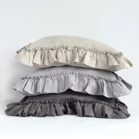 Cushion Cover Country Style Dark Grey Ola