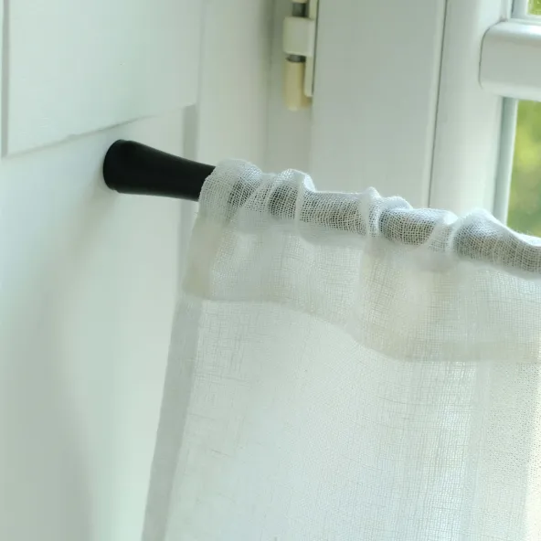 Leinen Scheibengardine Transparent Prosna Weiß