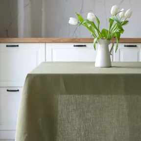 Nappe en Lin Vert Olive Welna Sur Mesure 