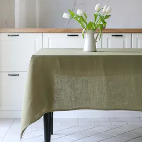Nappe en Lin Vert Olive Welna Sur Mesure 